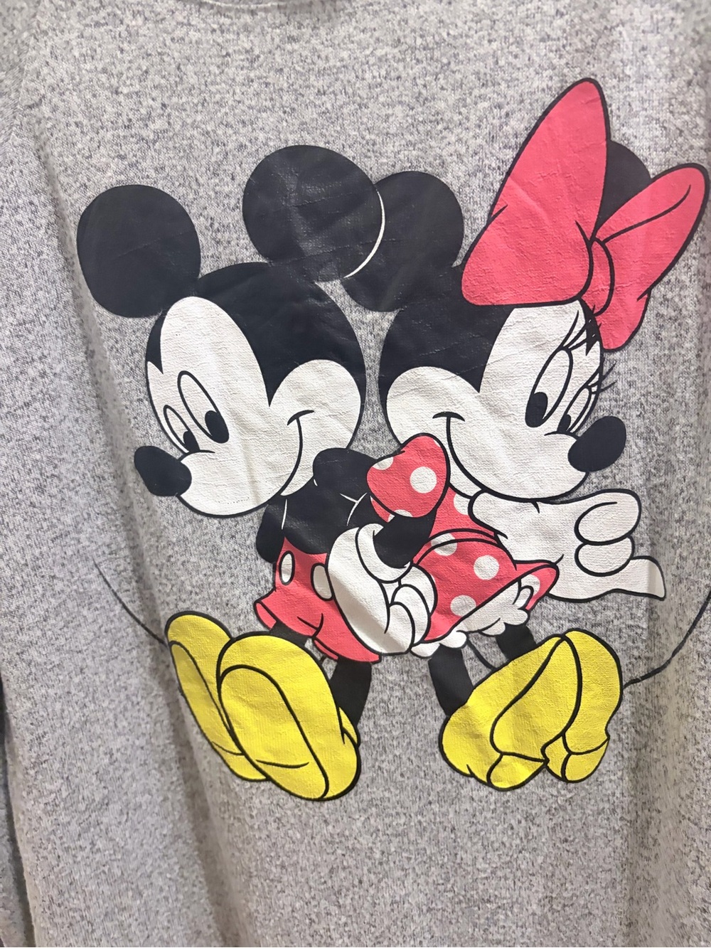 Disney Gray Crewneck Sweatshirt with Mickey & Minnie Graphic - Picture 4 of 7